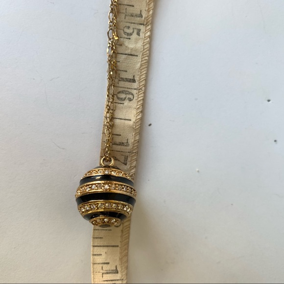 Extra Long Pave Set Rhinestone & Enamel Necklace - Picture 7 of 7